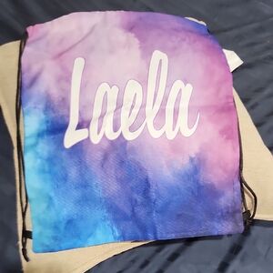 "Laela" Name Personalized Drawstring Backpack